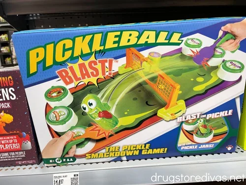 A game called Pickleball Blast on a shelf in a store.