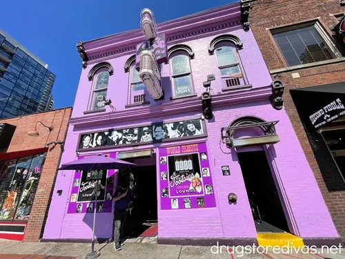 A purple building on Broadway in Nashville called Tootsie's Orchid Lounge.