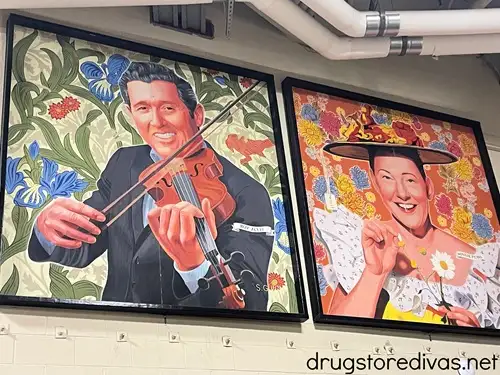 A painting of Roy Acuff and Minnie Pearl backstage at the Grand Ole Opry.