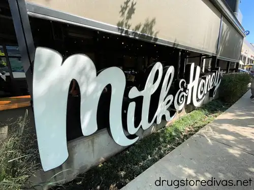 The outside of a restaurant called Milk & Honey in Nashville.