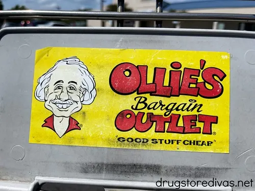 A large sticker advertising Ollie's Bargain Outlet.
