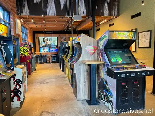 Video game consoles in 16 Bit Bar+Arcade in Nashville.