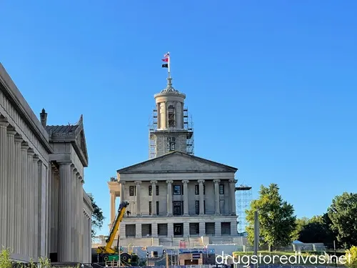 The outside of the Tennessee Capitol Building in Nashville.