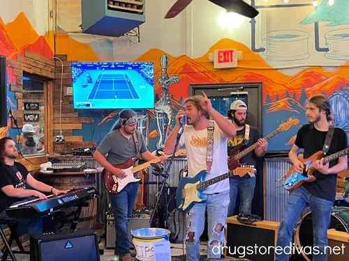 A band playing at Appalachian Mountain Brewery in Boone, NC. 