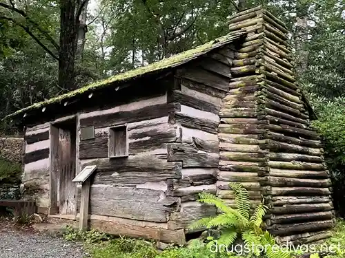 A log cabin at the Hickory Ridge History Museum in Boone, NC.
