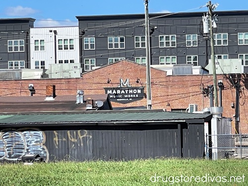 The outside of the Marathon Music Works building in Marathon Village in Nashville.