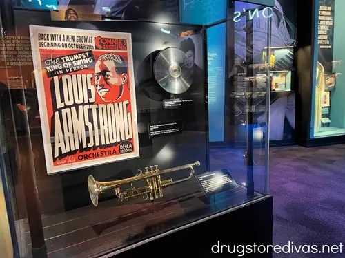 Louis Armstrong's trombone on display at the National Museum Of African American Music in Nashville.