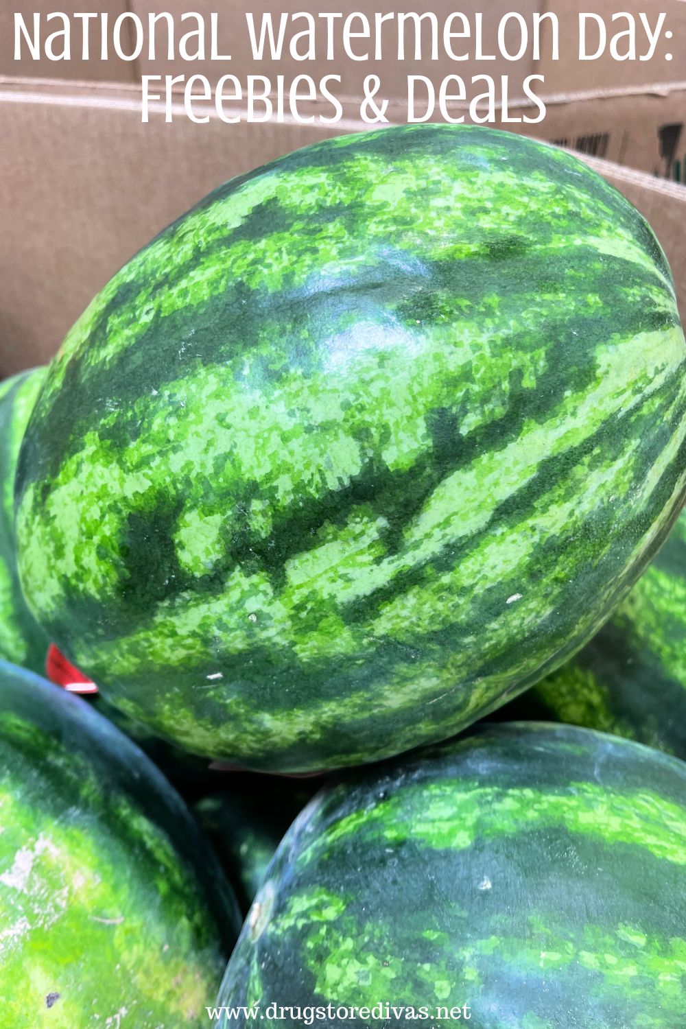 Watermelon in a box with the words 