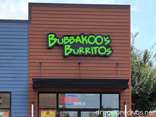 The outside of a Bubbakoo's Burritos restaurant.