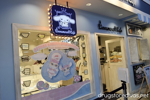 The entrance to Cinnamoroll Cafe in Osaka.
