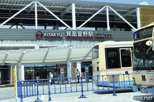 A bus station and buses in Japan.