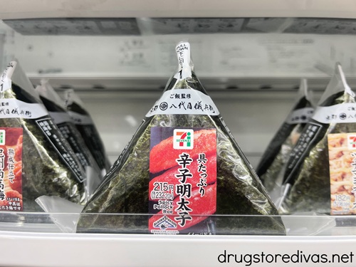 Package onigiri on a shelf in 7-Eleven in Japan.